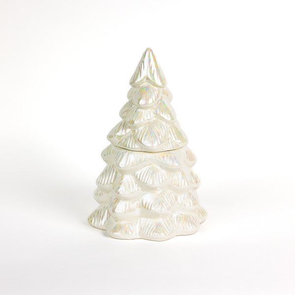 White Ceramic Tree Candle